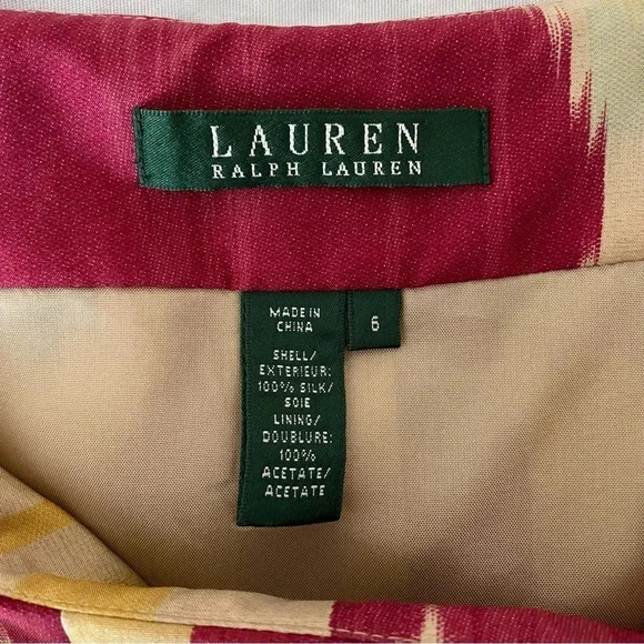 Lauren Ralph Lauren 100% Silk Pleated Skirt Southwestern Print Vintage Sz 6 - Picture 5 of 14